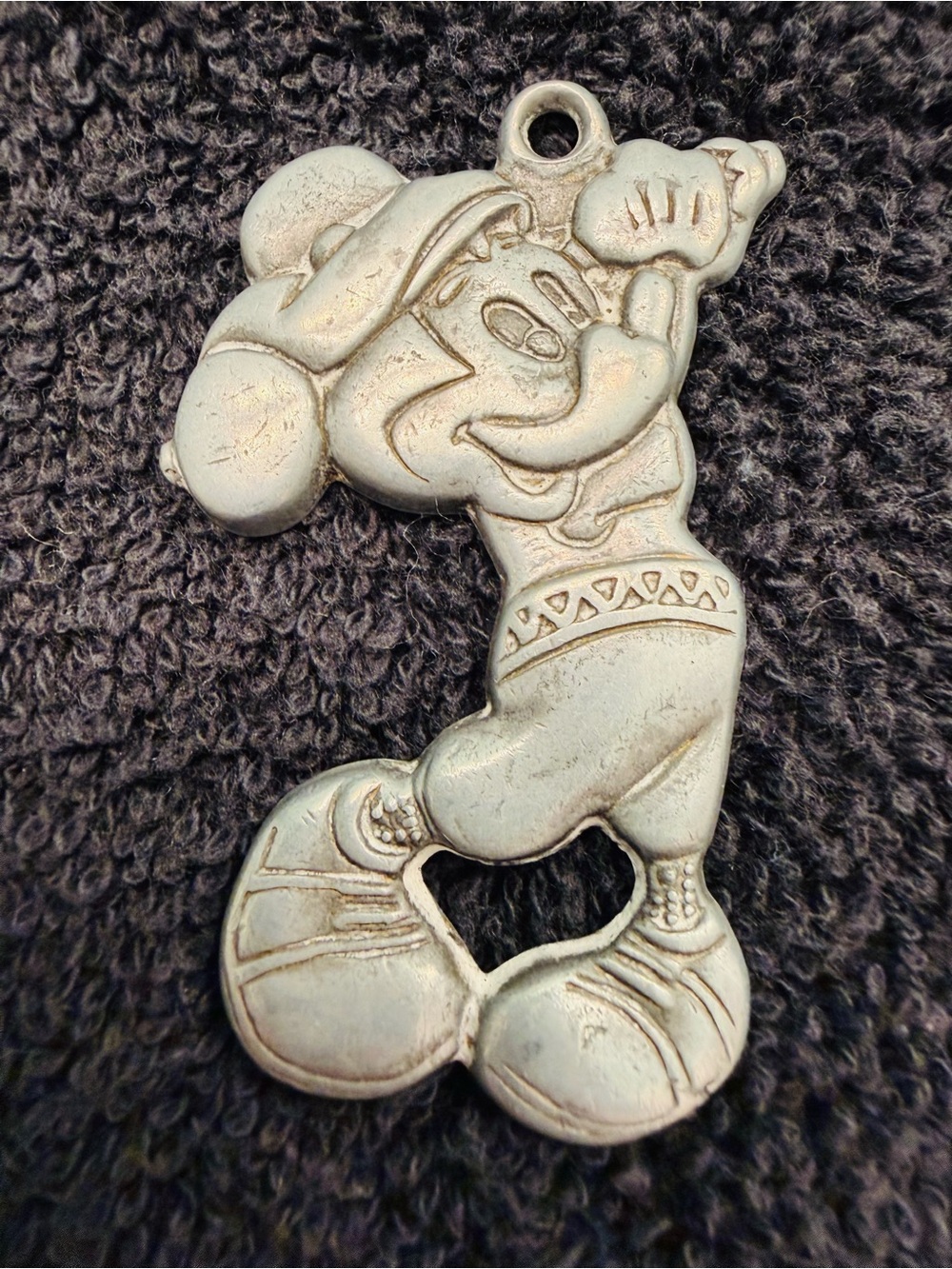 Vintage Disney Mickey Mouse Pewter Golf Pendant